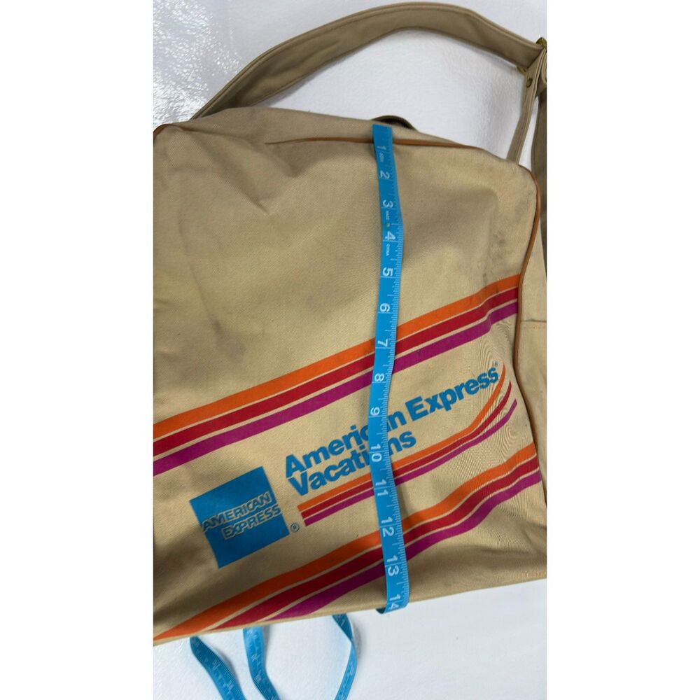 American Express Vacations Brown Vintage Travel Carry On Shoulder Bag - Picture 5 of 11